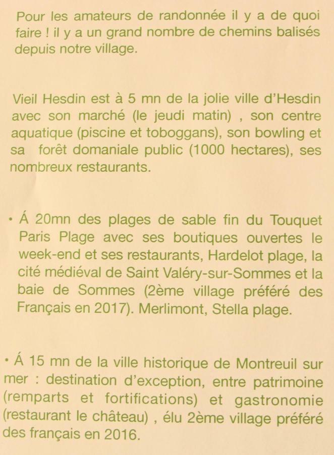 Gite du vieux saule Vieil-Hesdin Extérieur photo